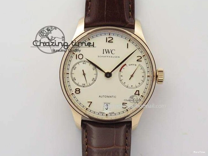 MIROTIME 0120 Portuguese Real PR IW500126 ZF 1:1 Best Edition Grey Red Dial On Black Leather Strap A52010 V Resilient 7333